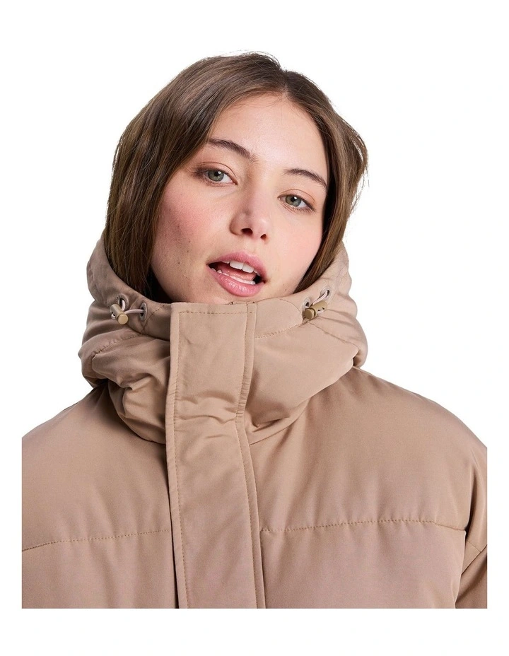 Ocean Ways Puffer Jacket in Brown image 4