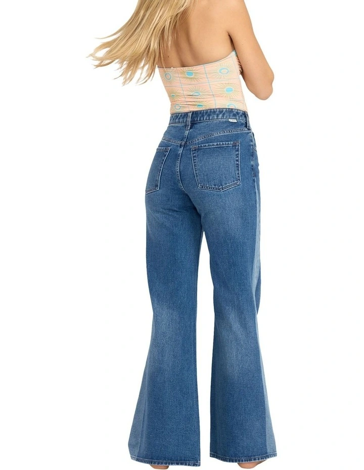 Free Fall Flare Denim Pant in Blue image 2