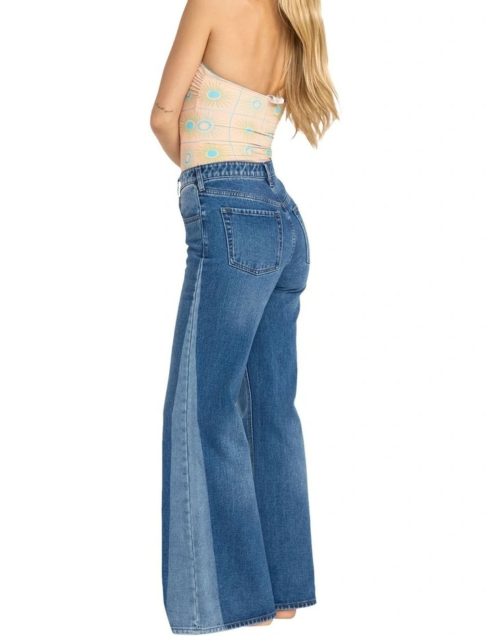 Free Fall Flare Denim Pant in Blue image 3