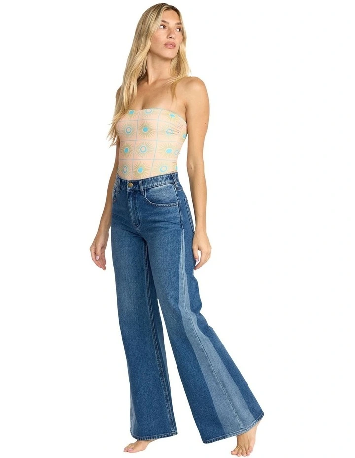Free Fall Flare Denim Pant in Blue image 6