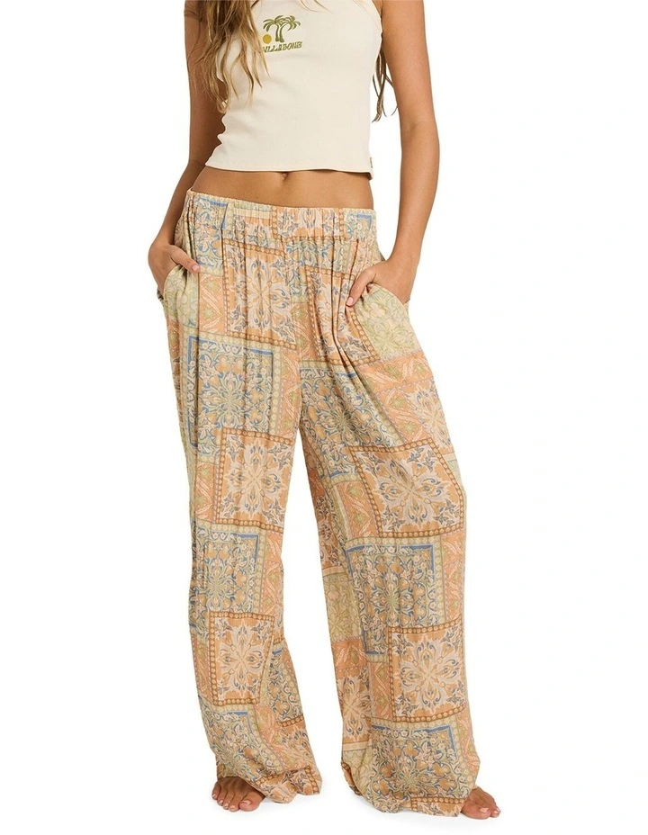 Follow Me Elastic-waist Linen Pants in Multi image 1