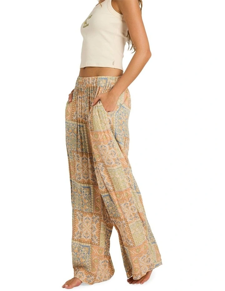 Follow Me Elastic-waist Linen Pants in Multi image 3