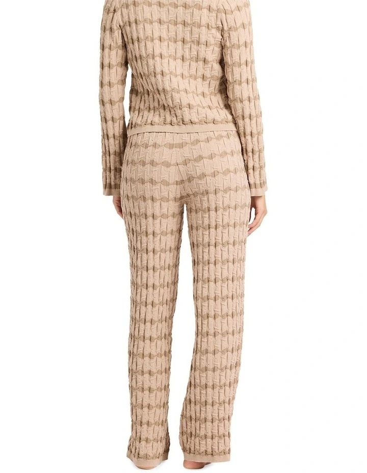 Bubble Tides Elastic Waist Knitted Pants in Stone image 2