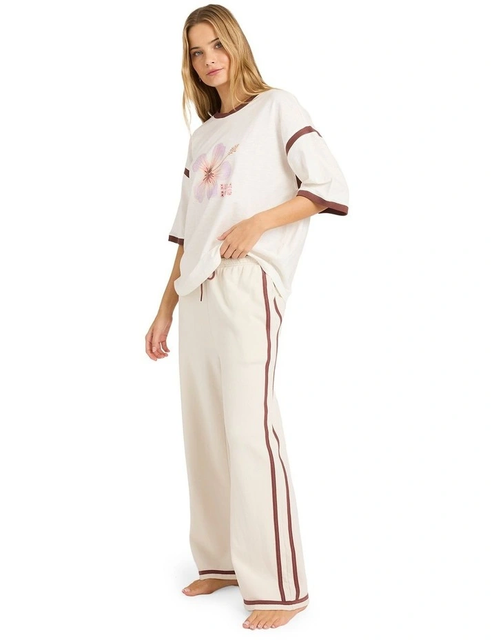 Back To It Wide Leg Trackpants in Salt Crystal image 3