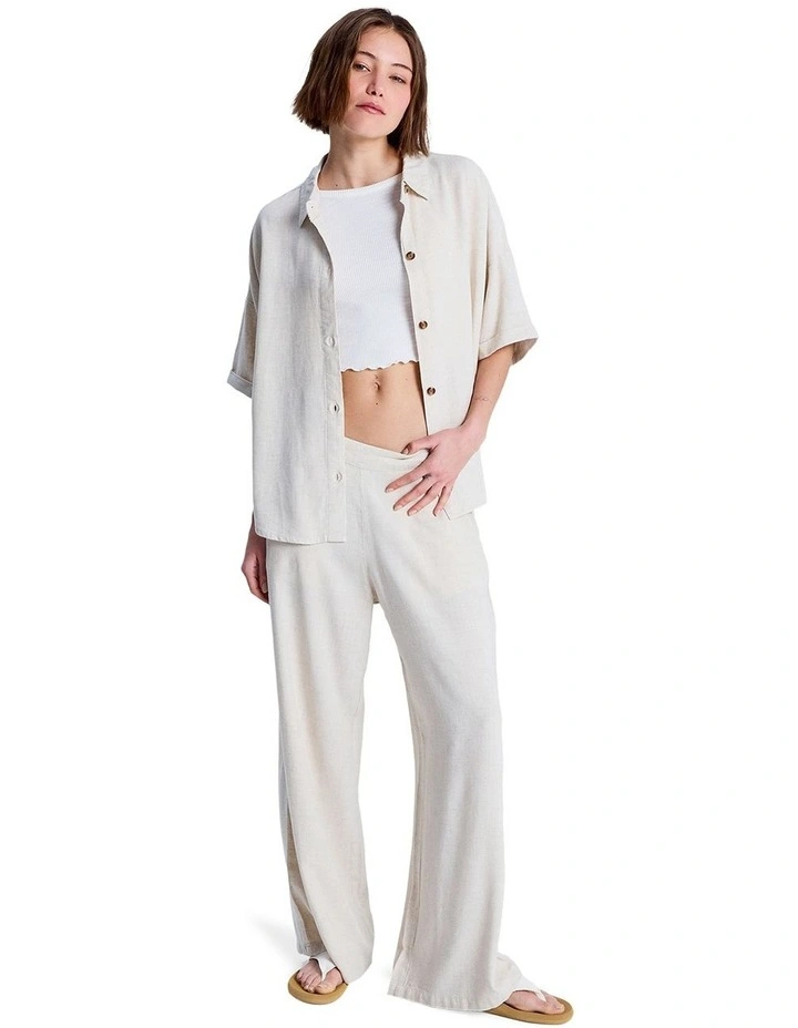 Midnight Avenue Solid Pants in Cream image 1