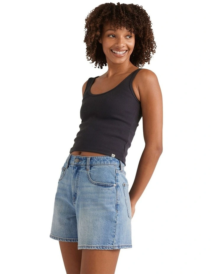 Shifter Denim Shorts in Blue image 3