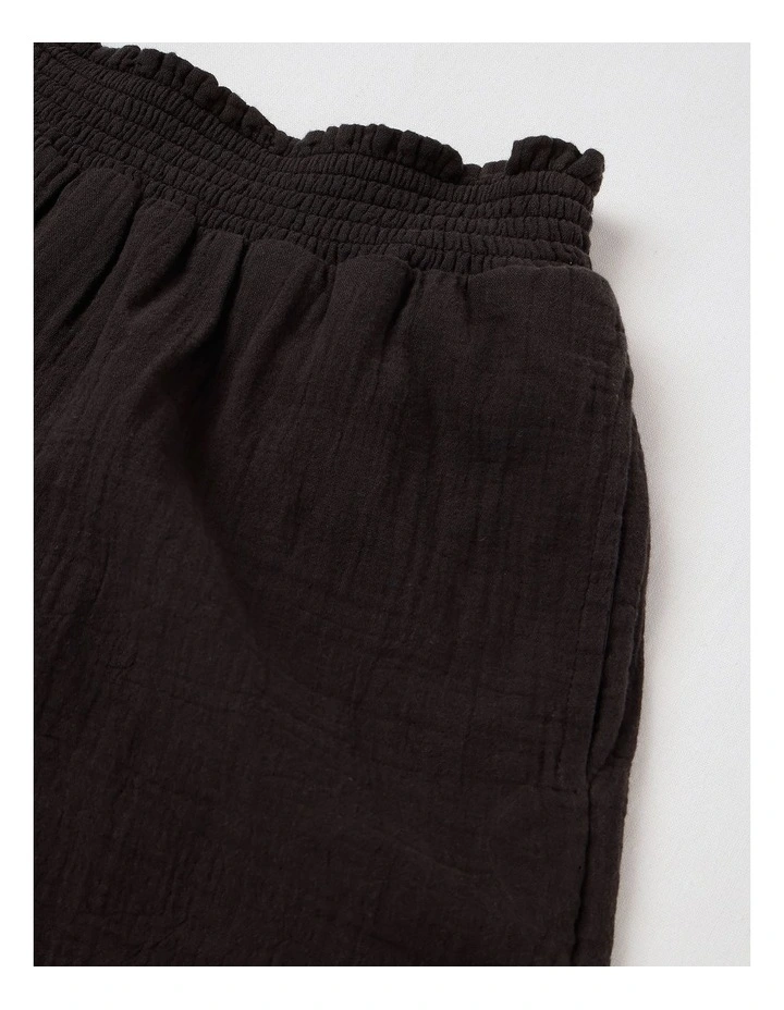 In The Waves Elastic Waist Shorts in Black image 2