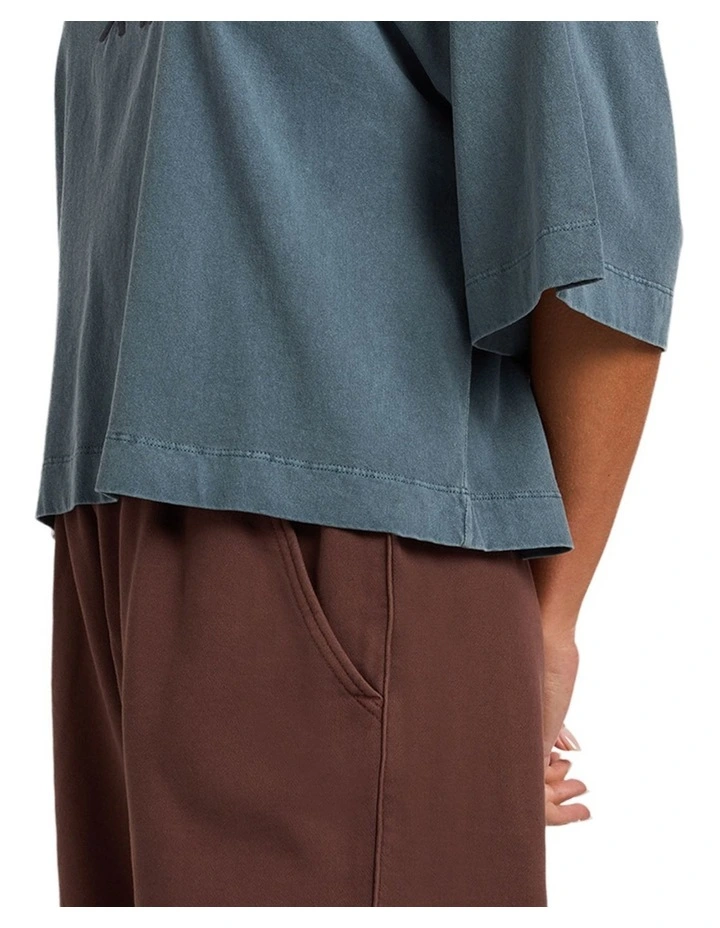 All Day Elastic Waist Shorts in Brown image 3