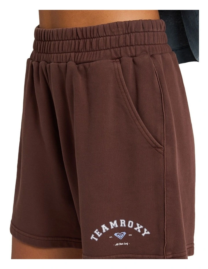 All Day Elastic Waist Shorts in Brown image 4