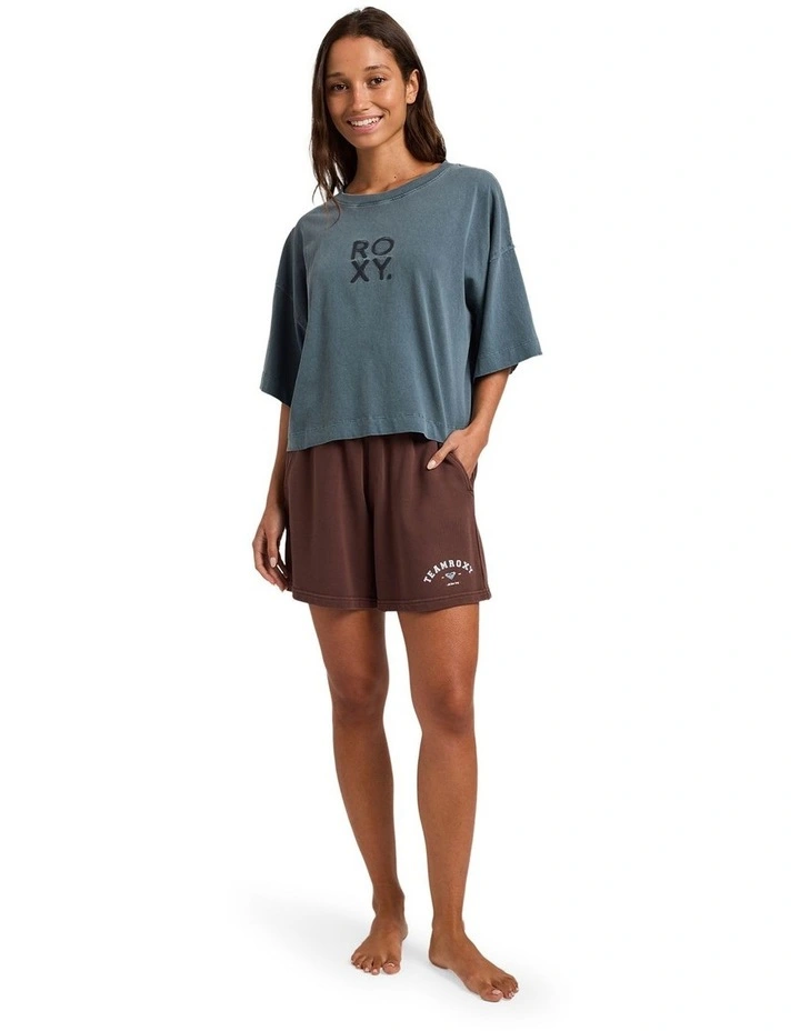 All Day Elastic Waist Shorts in Brown image 5