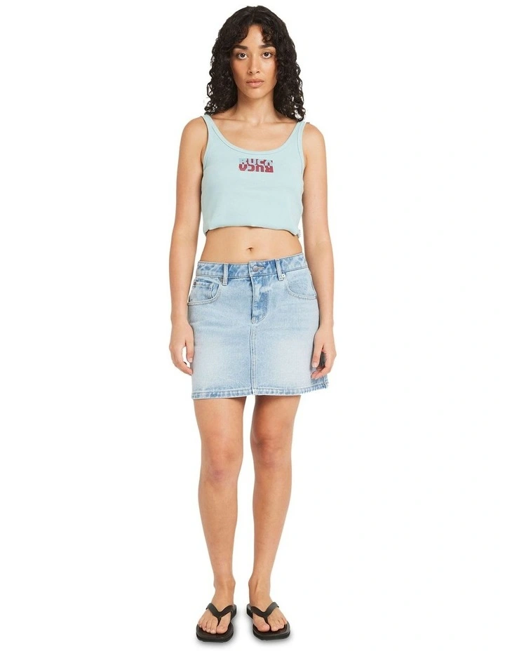Mini Denim Skirt in Bleached Indigo image 5