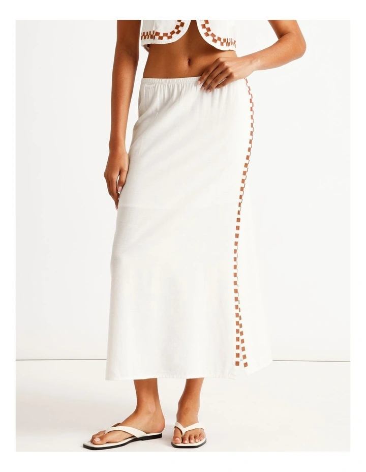 Secret Cove Midi Skirt in White image 3