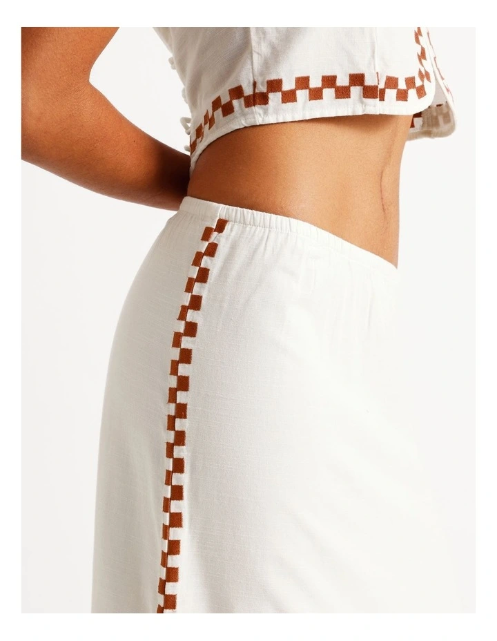Secret Cove Midi Skirt in White image 4