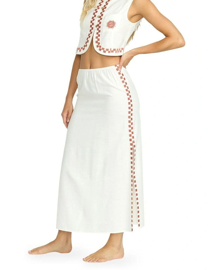 Secret Cove Midi Skirt in White image 4