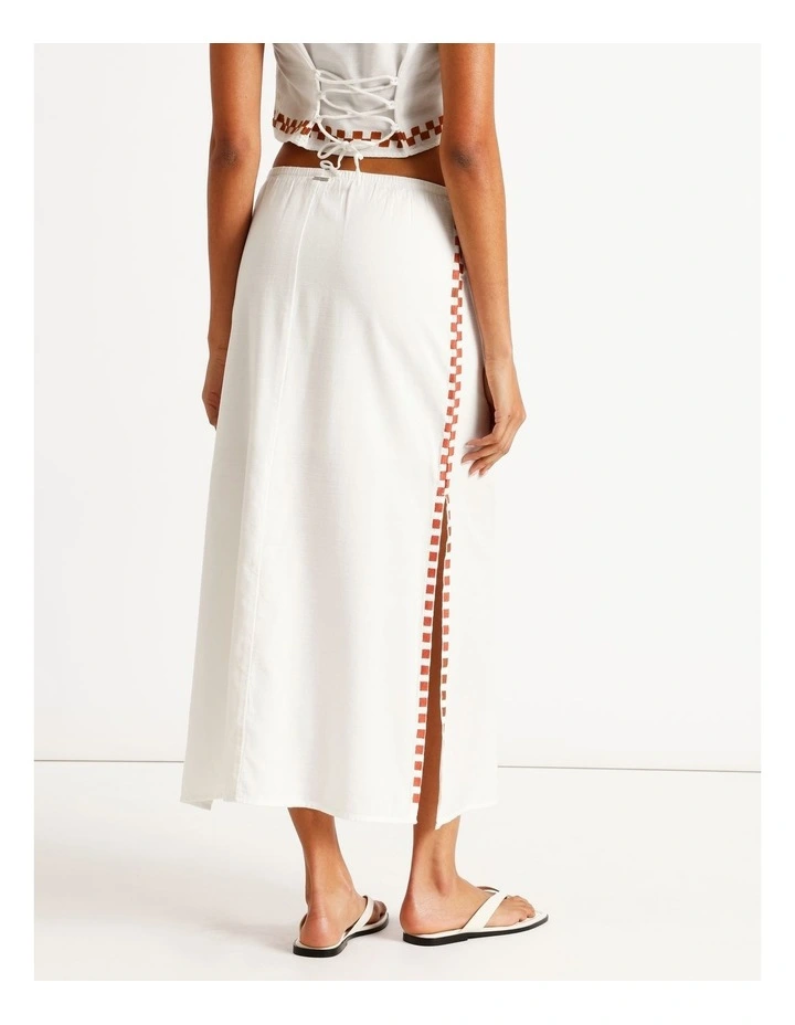 Secret Cove Midi Skirt in White image 5