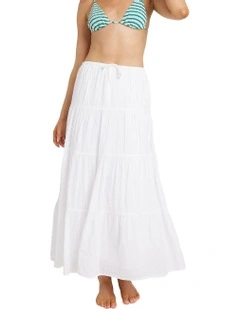 High Tide Maxi Skirt in White