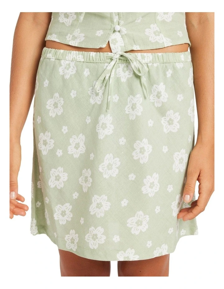 Blossom Bias Mini Skirt in Green image 4