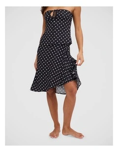 Landon Midi Skirt in Black and White Polka Dot