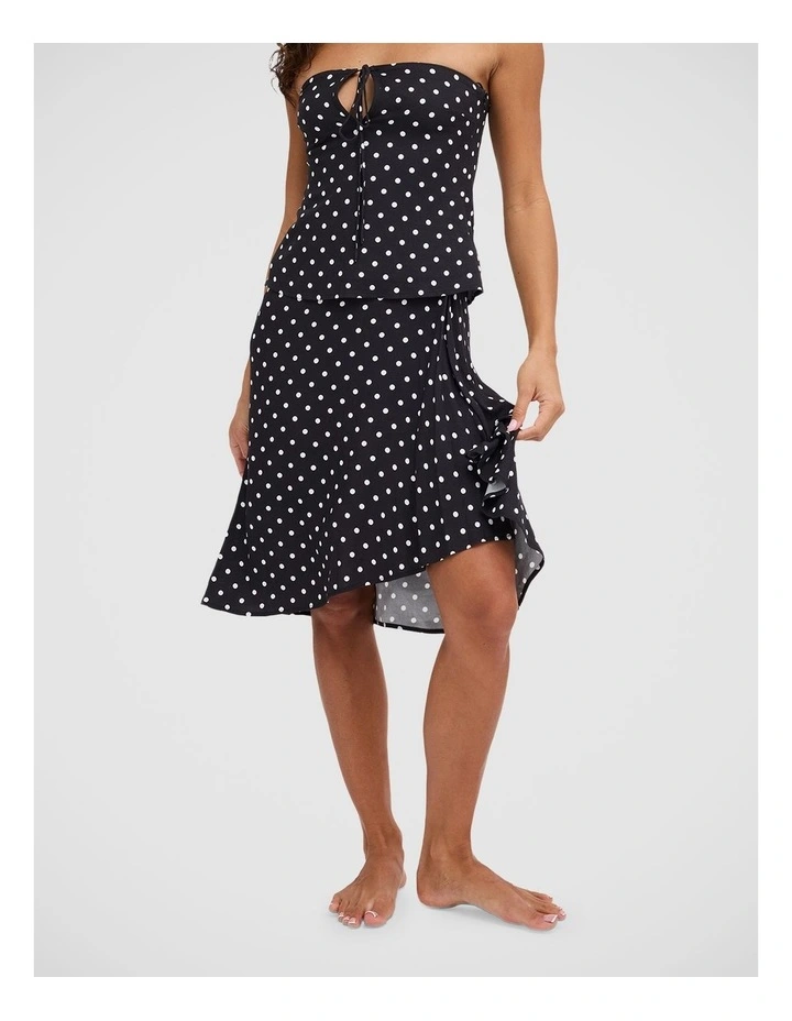 Landon Midi Skirt in Black and White Polka Dot image 1