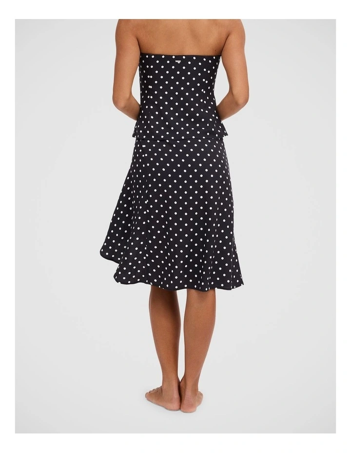 Landon Midi Skirt in Black and White Polka Dot image 2