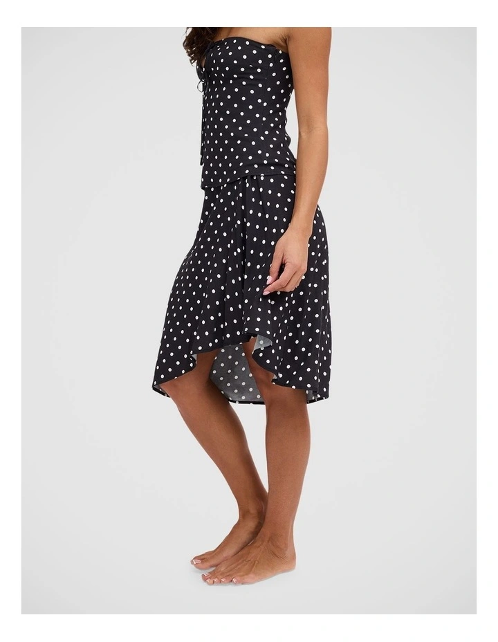 Landon Midi Skirt in Black and White Polka Dot image 3