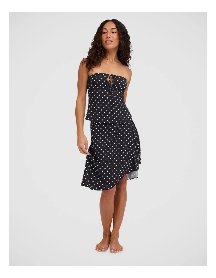 Landon Midi Skirt in Black and White Polka Dot image 5