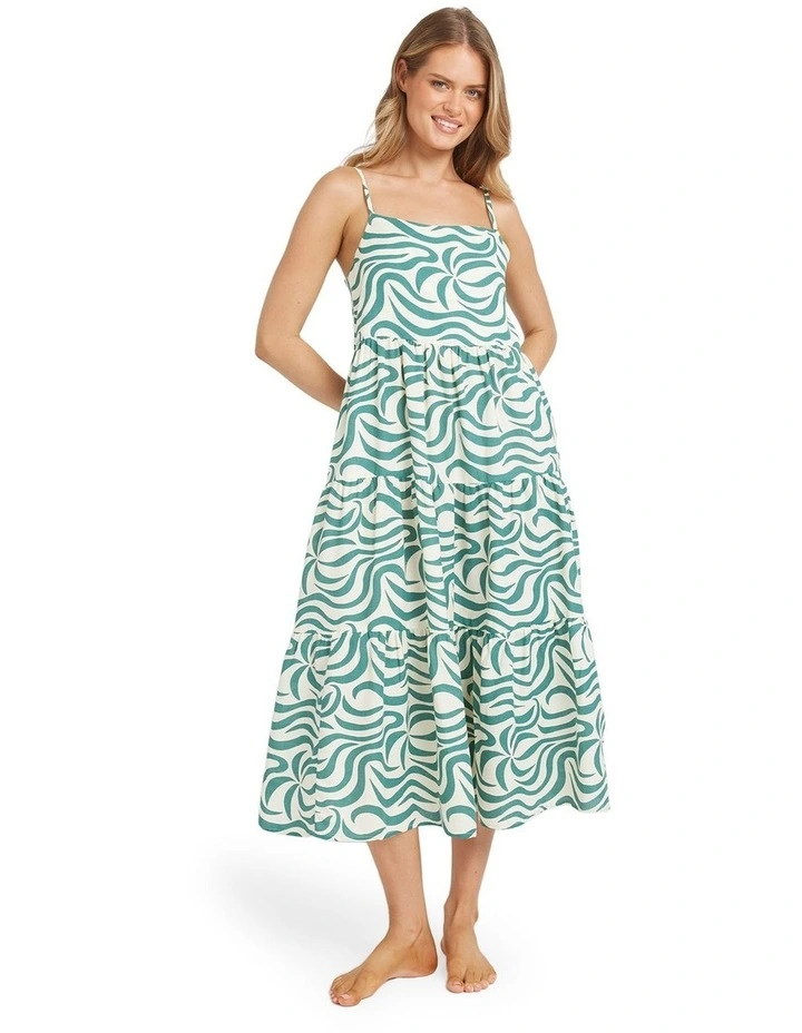 All The Waves Midi Dress in Green image 1