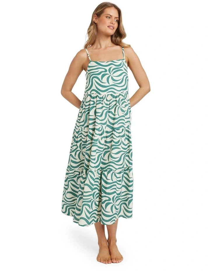 All The Waves Midi Dress in Green image 5