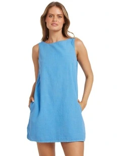 Sunset Bliss Mini Dress in Tidal Blue