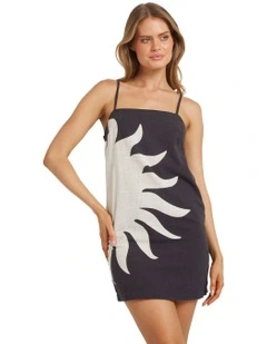 Sun Rays Mini Dress in Black White