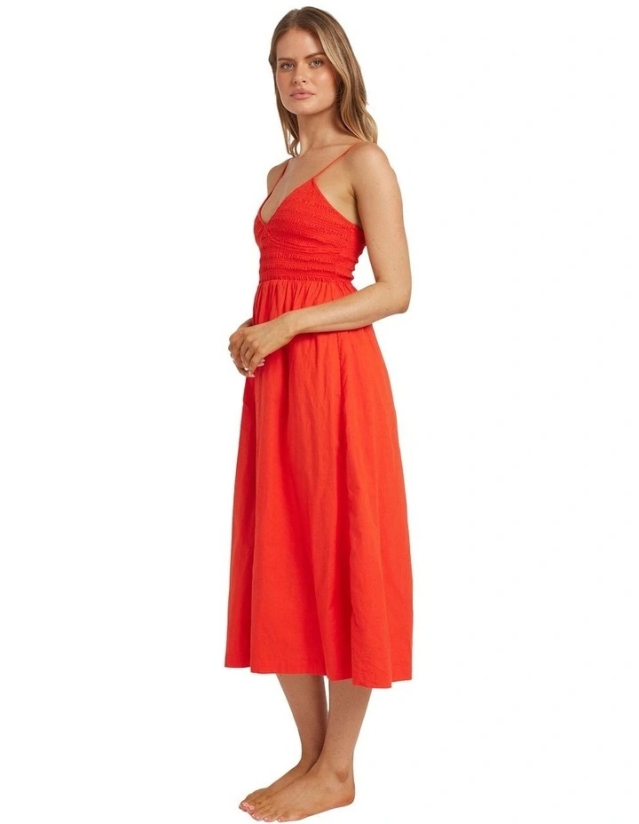 Such A Trip Midi Dress in Red Aloha image 3