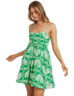 Sea Shell Mini Dress in Kelly Green