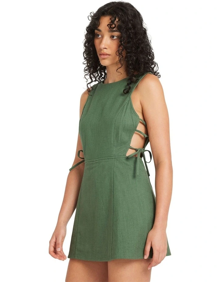 Eliana Skort Mini Dress in Green image 3