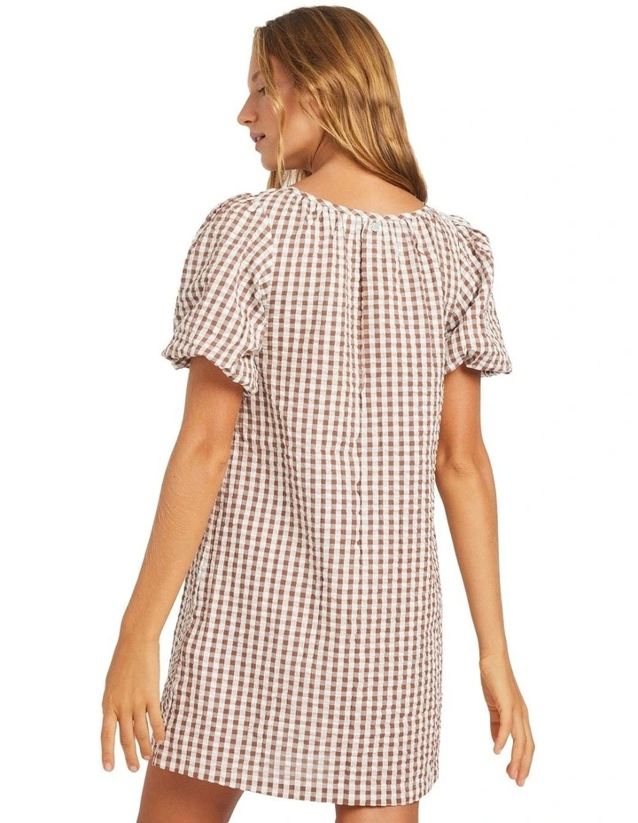 Delilah Check Dress in White image 2