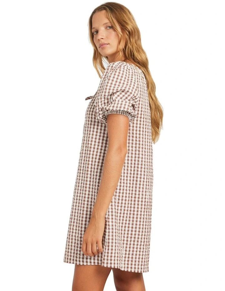 Delilah Check Dress in White image 3
