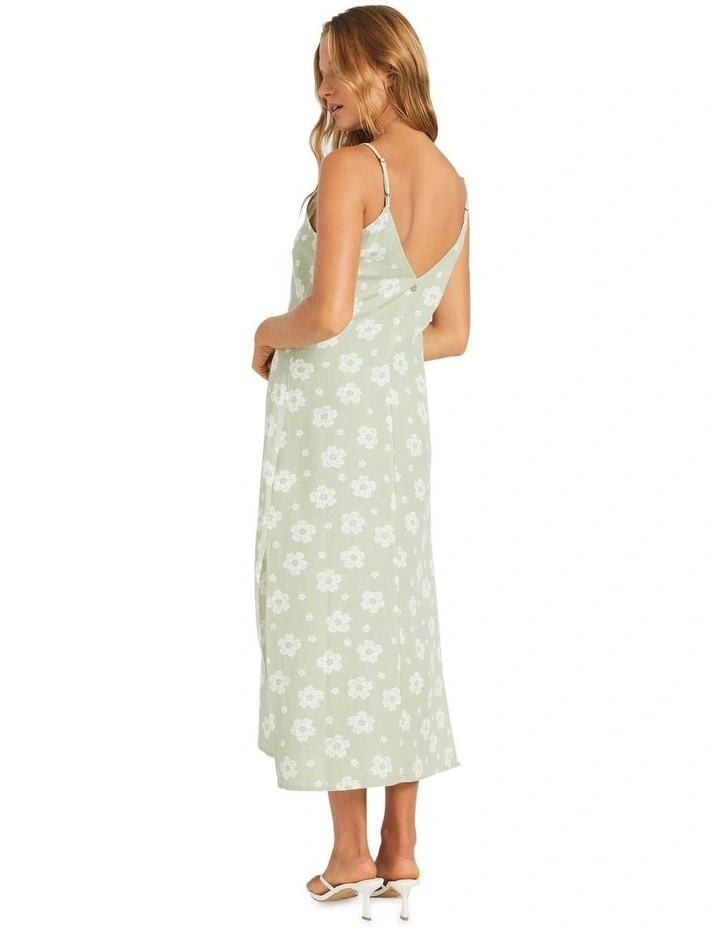 Blossom Slip Midi Dress in Green image 2