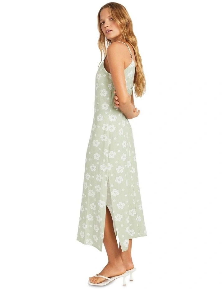 Blossom Slip Midi Dress in Green image 3