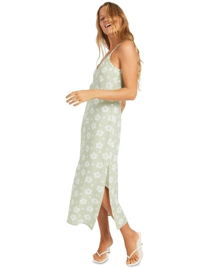 Blossom Slip Midi Dress in Green image 5