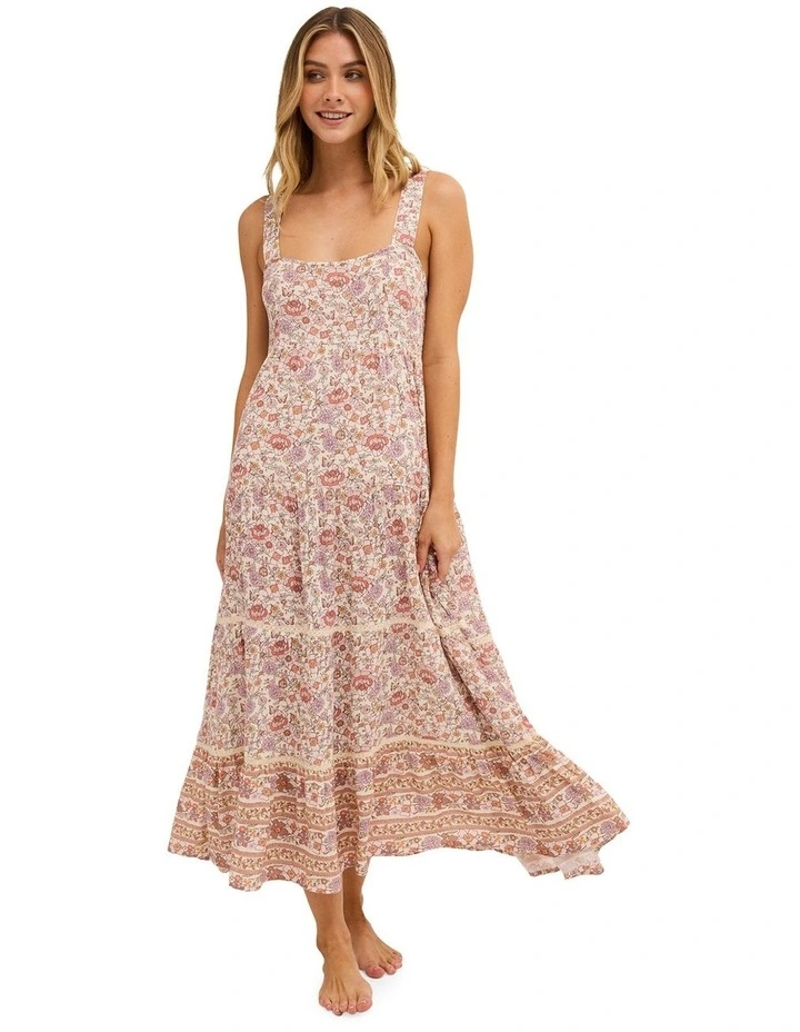 Forevermore Shine On Midi Dress in Light Pink Floral print image 1