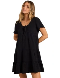 Sutton Mini Dress in Washed Black