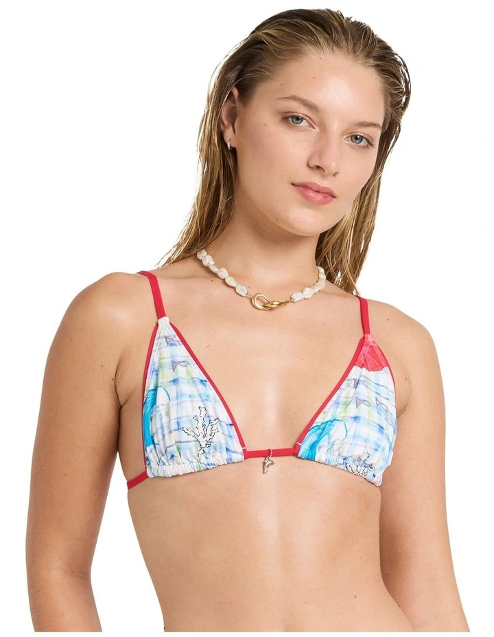 Lottie Hall Triangle Bikini Top in Multi image 1