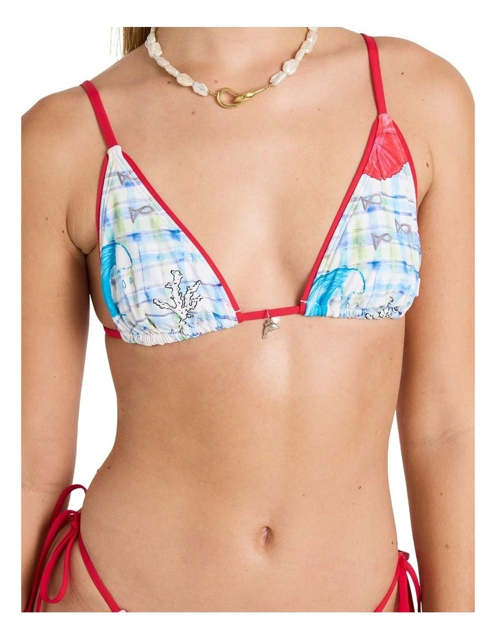 Lottie Hall Triangle Bikini Top in Multi image 4