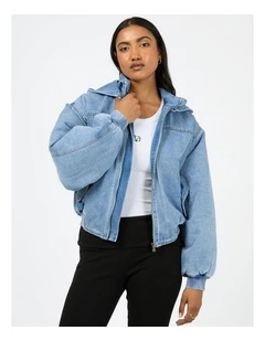 Brixton Denim Bomber in Blue