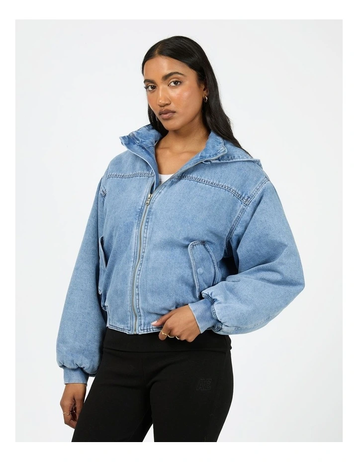 Brixton Denim Bomber in Blue image 4