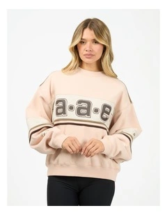Wild Nation Box Crew Neck Sweat Top in Pink