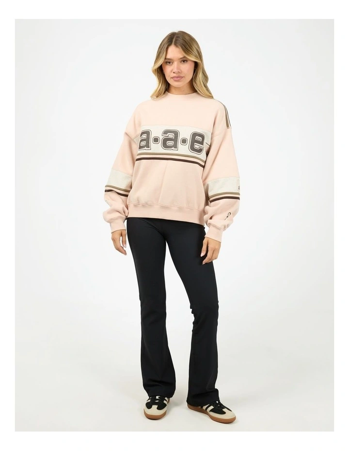 Wild Nation Box Crew Neck Sweat Top in Pink image 3