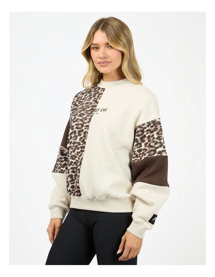 The Wild Box Crew Neck Sweat Top in Oat 6476142 image 4