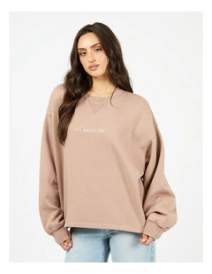 Washed Box Crew Jumper in Fawn