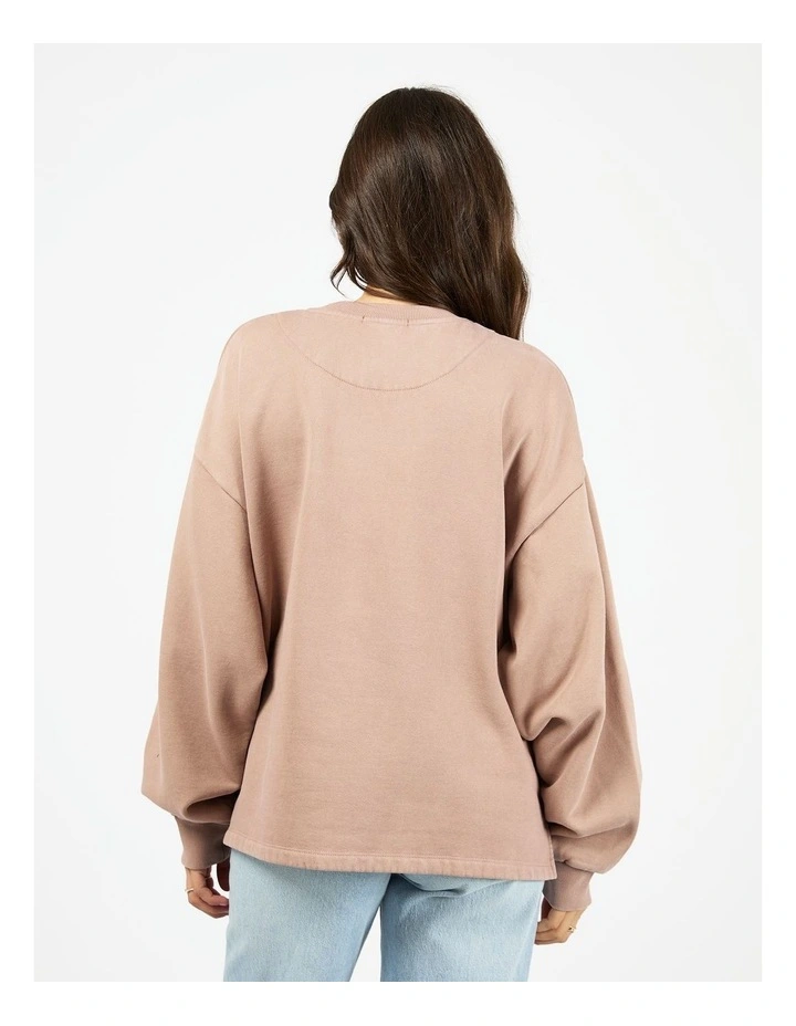 Washed Box Crew Jumper in Fawn image 2