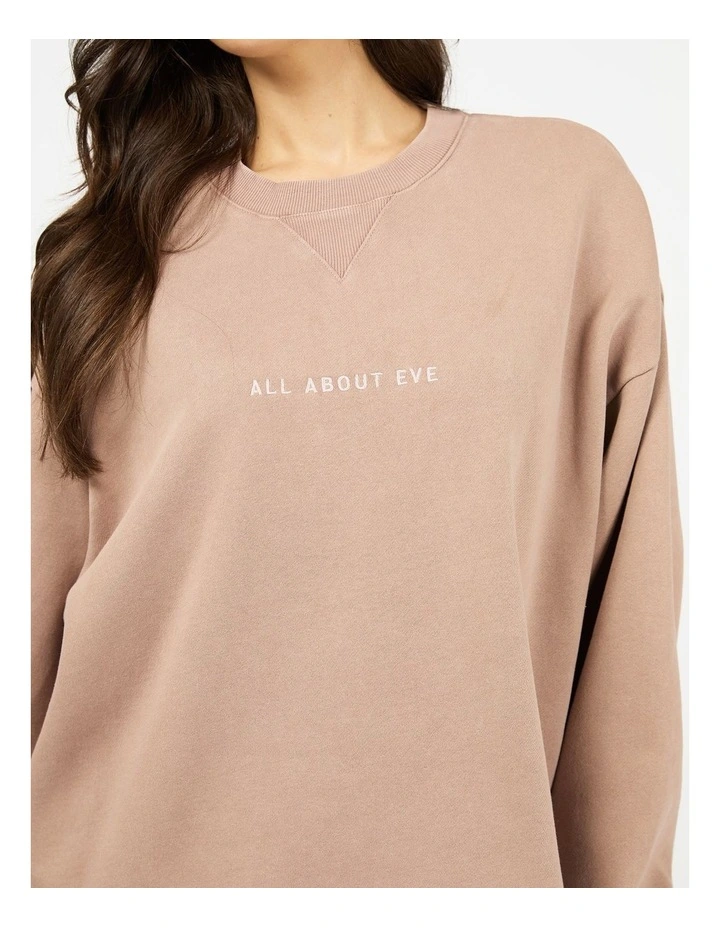 Washed Box Crew Jumper in Fawn image 4